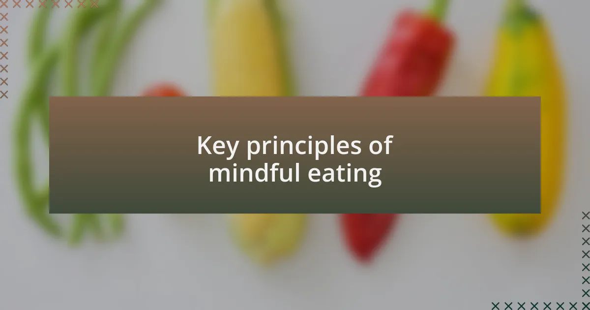 Key principles of mindful eating